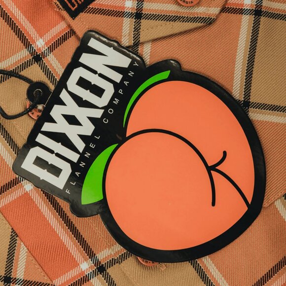 NWT Dixxon Georgia Peach Orange & Tan Flannel Shirt